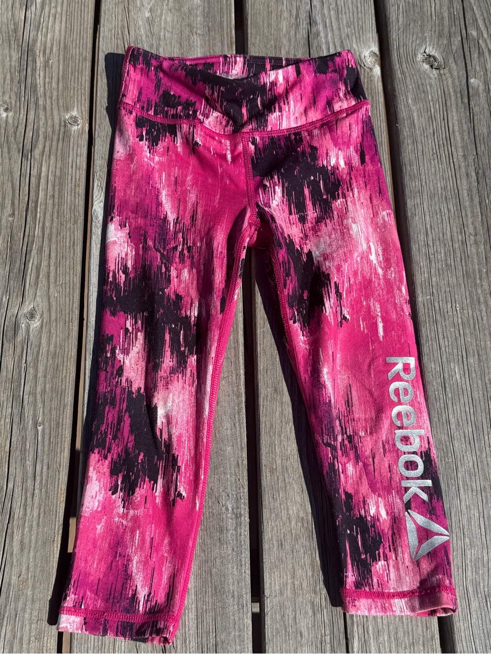 Reebok girls Leggings Pink/Black XS 4/5